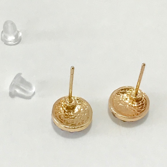🔥Gold Round Circle Small Stud Rhinestone Earrings - Picture 6 of 8